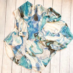 Emilio Pucci silk button down sz 14